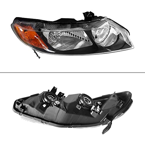 Halogen Headlight Right Passager Side For 2006-2011 Honda Civic Sedan - color: Right