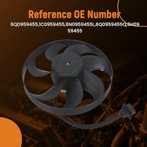 maXpeedingrods 345 MM Radiator Cooling Fan Driver Side for Volkswagen Beetle 1999-2006, 6QD959455 1C0959455 6N0959455L - size: 1C0959455