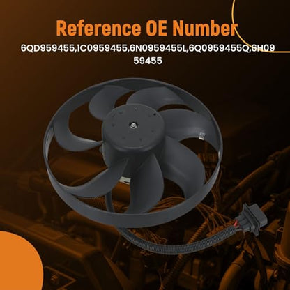 maXpeedingrods 345 MM Radiator Cooling Fan Driver Side for Volkswagen Beetle 1999-2006, 6QD959455 1C0959455 6N0959455L - size: 1C0959455