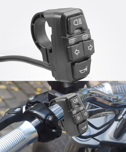 Motorcycle Turn Signal Switch,Car Accessories 3 in 1 Motorcycle Handlebar Switch,Handlebar Light Switchs,Suitable for Most Motorcycles,Scooters,E-Bikes,ATVs with 7/8 Inch Diameter Handlebars