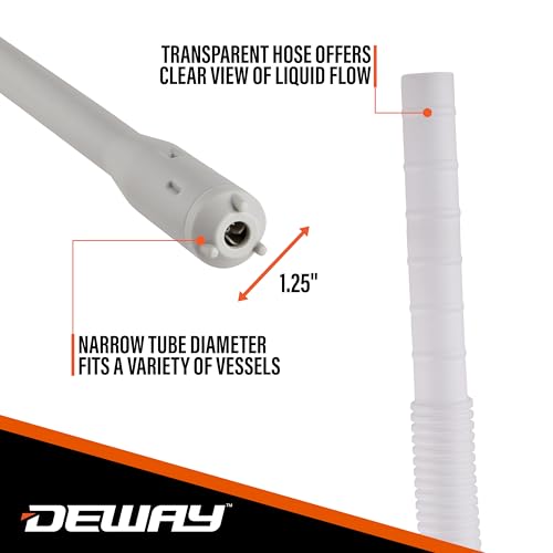 Deway Stick Fuel Pump, Basic Hands-Free, 51in Clear Hose, 4-AA, 3.2 GPM - style: Basic No Auto-Stop