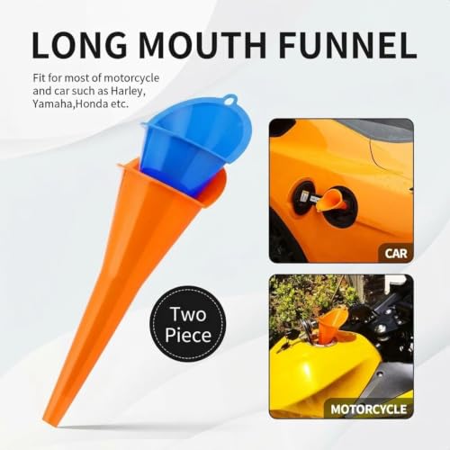 Long Neck Oil Funnel for Automotive Use, Universal Car Funnel Kit for Oil, Coolant, Fuel & Lubricants, Extended Flexible Funnel for Transmission Fluid, Engine Maintenance Accessories - color: 2 Pcs
