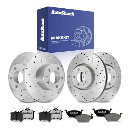 AutoShack Front & Rear Zinc Coated Rotors & Pads for VW Jetta 2006 - style: SilverShiled Pro & Pad