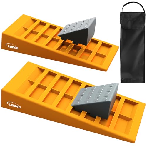 2 Pack RV Leveling Blocks Heavy Duty Camper Ramps - size: Adjustable Leveling Ramps