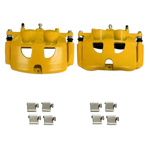 18B5404 18B5405 Yellow Front Dual Piston Brake Calipers with Bracket Set