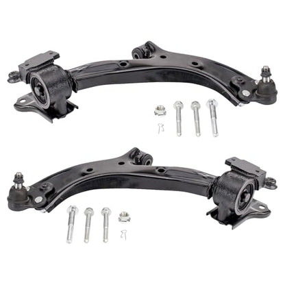 TRQ Front Lower Driver and Passenger Side Control Arm and Ball Joint Set 2 - style: PSA27154