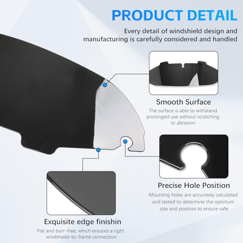 Rich Choices 4.5" Motorcycle Windshield Windscreen Black Compatible with Harley Davidson Touring Street Glide Electra Glide FLHT FLHTCU Ultra Classic Glide FLHX FLHTK Tri Glide 1996-2013 - color: Black, size: 4.5inch