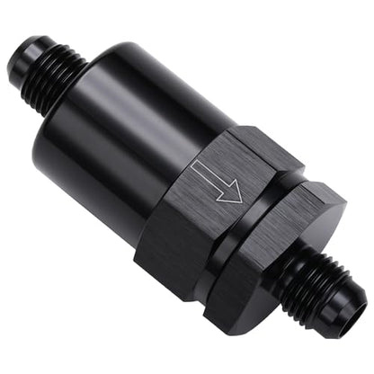 6AN Billet Inline Fuel Filter 30 Micron Aluminum Black - size: 6AN