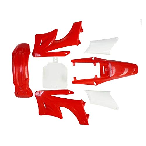 TDPRO Complete Fender Body Plastic Fairing Kit for Apollo Orion 110cc 125cc 150cc Pit Dirt Bike (4Red+3White) - color: 4Red+3White