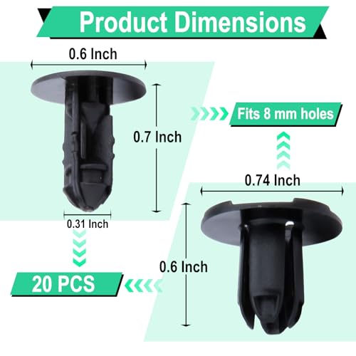 20 PCS Fender Liner Push-Type Retainer Clip Fastener, Car Retainer Clips - size: 20 PCS