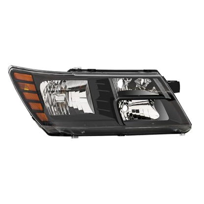 Headlight Assembly Compatible with 2009-2020 Dodge Journey Black Headlamps