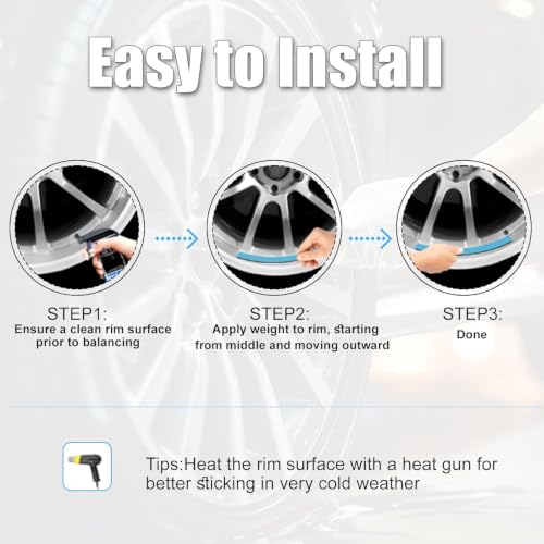 1/2oz. Adhesive Stick on Wheel Weights, Total 360pcs 180oz. Gray - color: Grey