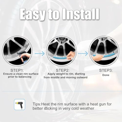 1/2oz. Adhesive Stick on Wheel Weights, Total 360pcs 180oz. Gray - color: Grey