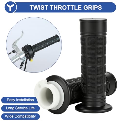 YOXUFA 2 Stroke Twist Throttle Handle Grip Throttle Cable 50" Replacement for Motorized Bike 80cc 49cc 100cc 50cc Engine Bicycle Parts with 7/8" 22mm Handlebar Kit - size: 50" Cable