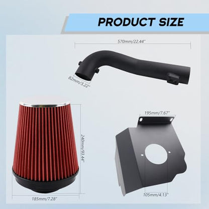 Cold Air Intake Compatible With 2014-2018 Chevy GMC Cadillac 5.3L 6.2L V8 (Silverado 1500, Suburban, Tahoe, Sierra 1500, Yukon, Yukon, Escalade) - size: Chevy GMC Cadillac Cold Air Intake 5.3L 6.2L