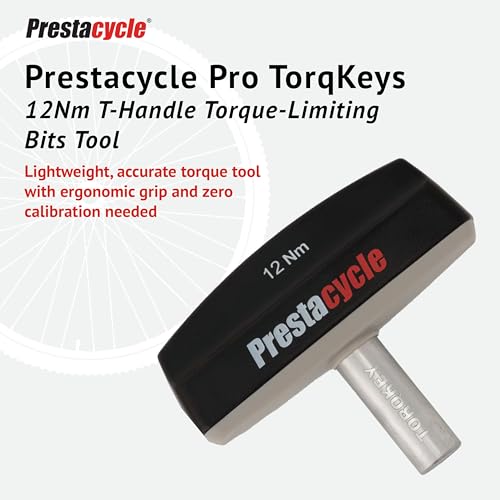 Prestacycle Pro TorqKeys 12Nm T-Handle Torque Limiting Tool – Torque Wrench Bit with Ergonomic Low-Profile Grip, Magnetic 1/4" Hex Bit Retention, Durable Zinc Shaft - size: 12Nm