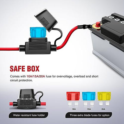 Nilight 14AWG Remote Wiring Harness Wireless Strobe Switch 12V 20A 1Lead - color: 14AWG-1 Lead Remote +Flash