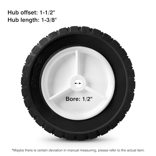 72-108 Wheels Replaces for Oregon, 8 Inch Universal Wheels Tires Compatible with Craftsman AYP MTD Lawn Mower, Radio Flyer Wagon, BBQ Grill, Hand Truck, and Lawn Sprayer