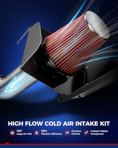 KAX 3.5" Cold Air Intake Kit for 1999-2006 Chevrolet Silverado 1500 - color: Red, size: 2002-2006 Chevrolet Avalanche 1500 GAS