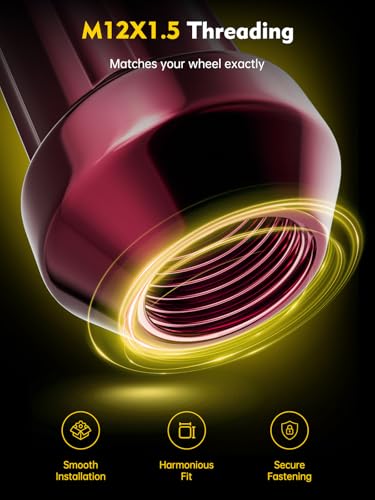 MIKKUPPA M12x1.5 Lug Nuts, Rose Pink 20PCS Closed End Spline Lug Nuts - color: Rose Pink