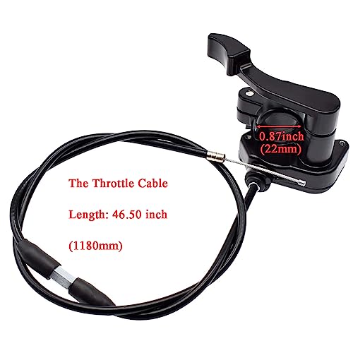 7/8" 22mm Thumb Throttle Cable Assembly for ATV Go Kart Pit Bike