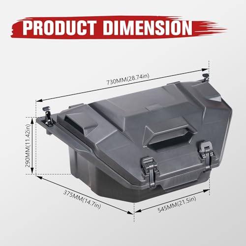 A & UTV PRO 36 QT Rear Storage Box Compatible with 2022-2026 Polaris RZR PRO R/Pro R 4, Waterproof Dust Resistant Cargo Box Bin Bed Tool Box Accessories, Replace OEM # 2884236 - size: 36 QT