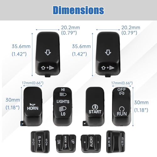PSLER 10pcs Hand Control Housing Cap Cover Kit for Touring 1996-2013