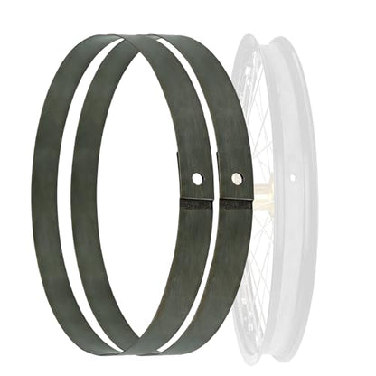 Motorcycle Rim Strips, Heavy-Duty Rubber Rim Tape with Pre-Drilled Valve Stem Hole Spoke Nipple Puncture Protection for Off-Road Dirt Bikes & Street Motorcycles - color: 2PCS 21" Wheel -21" x 25mm Rim Strip