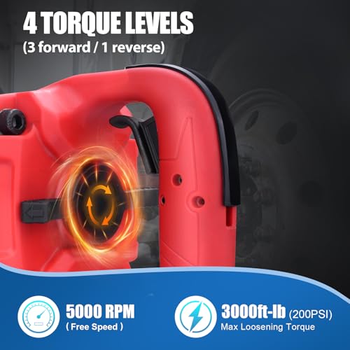 1 Inch Air Impact Wrench, Up to 3000ft-lbs Torque, 5000RPM 1'' Impact Gun - size: 1 Inch | 3000 ft-lbs w/6" Extended Anvil