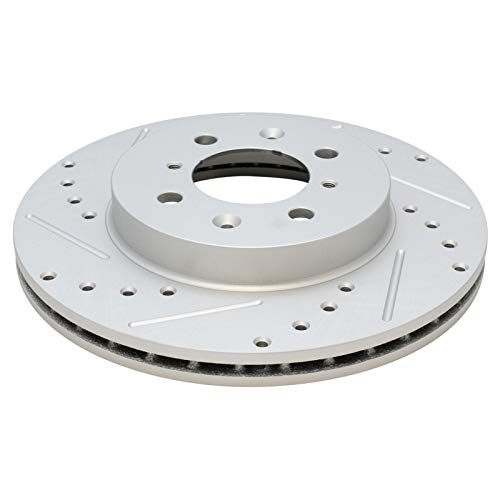 TRQ Performance Front and Rear Brake Rotor Set G Coated Drilled and Slotted - style: BRA13966