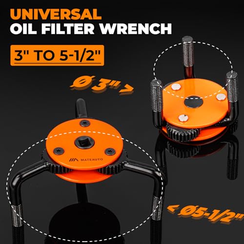 Universal 3-Jaw Oil Filter Wrench Set