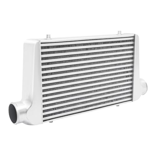 3 Inch Inlet/Outlet Diameter, Universal Aluminum Intercooler 25X12X3 inch, Turbo Front Mount Universal Aluminum Intercooler Cooling Kit - size: 25X12X3-3inch