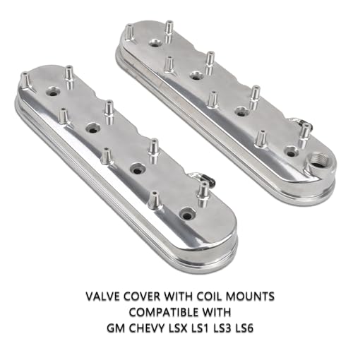 Fabricated Aluminum Engines Valve Covers with Coil Mounts - color: Polish, size: GM LS1-LS6
