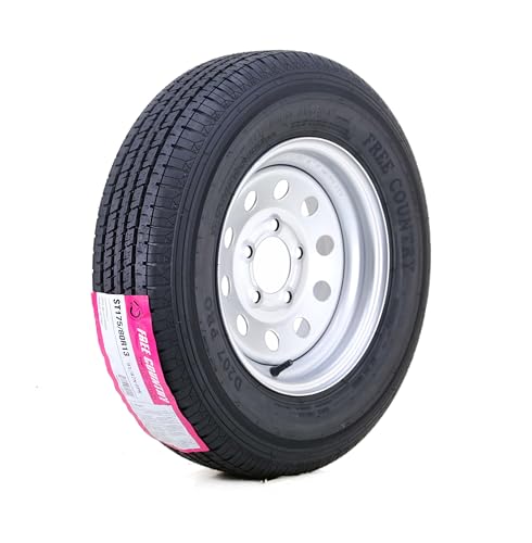 Free Country Trailer Tire Wheel ST175/80R13 6Ply C 91N 5X4.5 Silver Mod Rim - size: ST175/80R13 /6PR