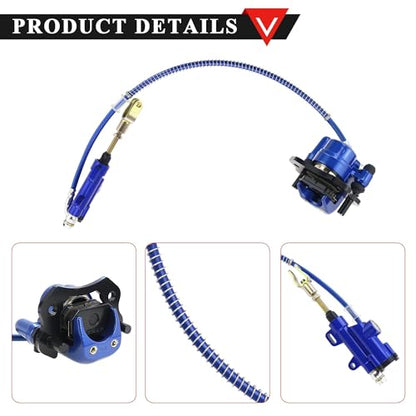 PRO BAT Rear Brake Master Cylinder Caliper With Brake Pad Assembly - color: Blue