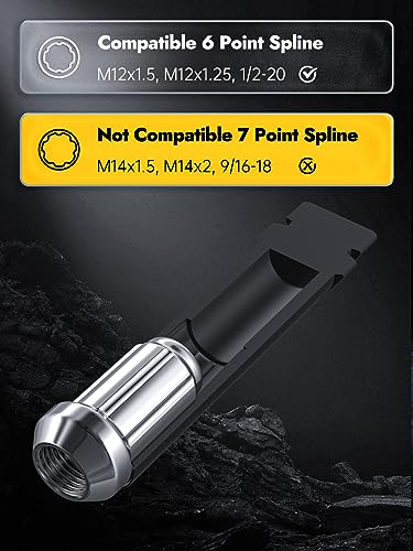 MIKKUPPA 6 Point Spline Lug Nuts Socket Key Tool, for 17.6mm Inner Diameter - size: 6 Spline - 2PCS
