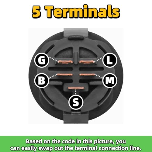Ignition Starter Switch 3 Position 5 Terminals 925-04228 with Key for Craftsman, Troy-Bilt, MTD, Cub Cadet, Husqvarna, JD, AYP, Bad Boy Delta, Replace 725-04228 725-04659 925-04659 - size: 725-04228