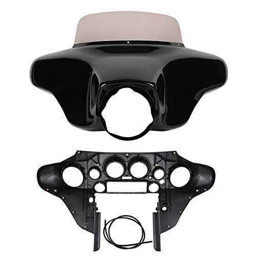 Front Outer and Inner Batwing Upper Fairing Cowl w/ 8 inch Windshield Fit for 1996-2013 Harley Davidson Touring Electra Glide Street Glide and Trike models