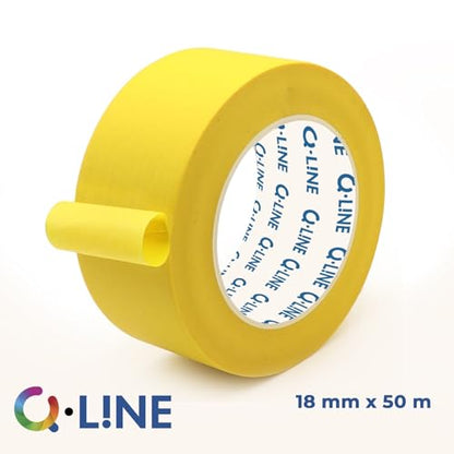 Automotive Masking Tape 3/4 Inch (18mm x 50m), 48 Rolls Yellow Automotive Refinish Masking Tape, High Adhesion Auto Body Paint Tape with Clean Removal, Moisture Resistant for Car Painting & Detailing