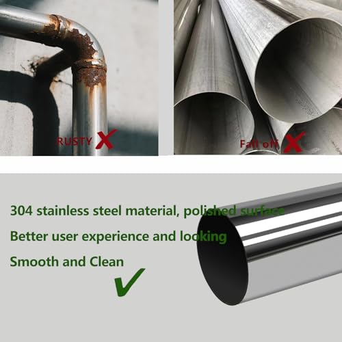 GeilSpace 3 Inch OD 304 Stainless Steel Exhaust Pipe, 48" Length, 1 Pack - size: 3"OD-48"-1PC