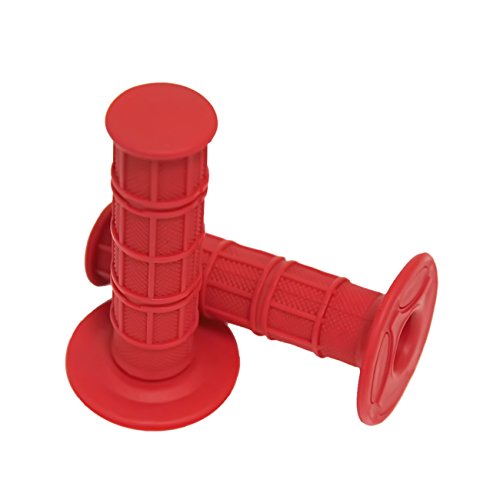 7/8" Motorcycle Hand Grips Dirt Bike Motocross Gel Handlebar 2PC - color: Red