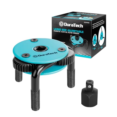 DURATECH 3-Jaw Adjustable Oil Filter Wrench, 3" to 5.51"(76mm to 140mm) - size: 3 to 5.51 Inches