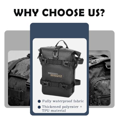 MRSXXNTY 【2 Pcs】 Motorcycle Crash Bar Bag 4L Bumper/Anti-Fall Bar Luggage Bag Motorcycle Frame Bag Side Bag Waterproof Wear-Resistant and Durable Comes With Shoulder Strap Black (Black 2Pcs) - color: Black 2Pcs