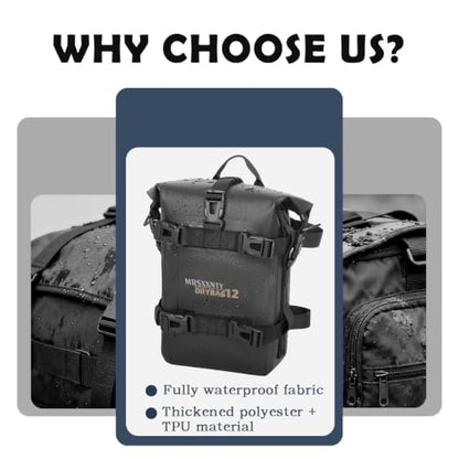 MRSXXNTY 【2 Pcs】 Motorcycle Crash Bar Bag 4L Bumper/Anti-Fall Bar Luggage Bag Motorcycle Frame Bag Side Bag Waterproof Wear-Resistant and Durable Comes With Shoulder Strap Black (Black 2Pcs) - color: Black 2Pcs