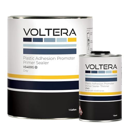 VOLTERA 1K Plastic Adhesion Promoter Primer Sealer Kit - 1 Gallon Primer & 1 Quart Thinner included - Complete Mixing System for Automotive Refinish and Industrial Use (Grey) - color: Grey