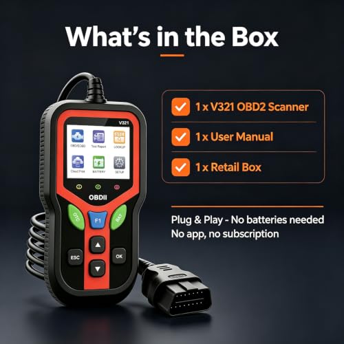 OBD2 Scanner, Check Engine Light Code Reader with Battery Test