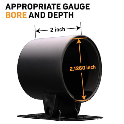 RACETECH 52mm Universal Single Gauge Mounting Cup & Stand – Black - color: Black, size: 52mm (2-1/16")