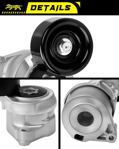 Oktiger 39073 Belt Tensioner Assembly with Pulley Fit for Honda Accord 2008 2009 2010 2011 2012, Crosstour 2012 2013 2014 2015, for Acura TSX 2009 2010 2011 2012 2013 2014, 2.4L L4, OE # 31170R40A02. - size: 39073