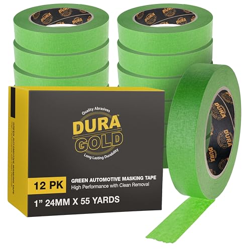 Dura-Gold Green Automotive Masking Tape 1" (24mm x 55 Yards), Case of 36 - size: 1"