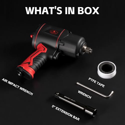 AEROPRO TOOLS 1/2-Inch Composite Air Impact Wrench Pneumatic Impact Wrench - style: 1220 ft-lbs | Lightweight Housing